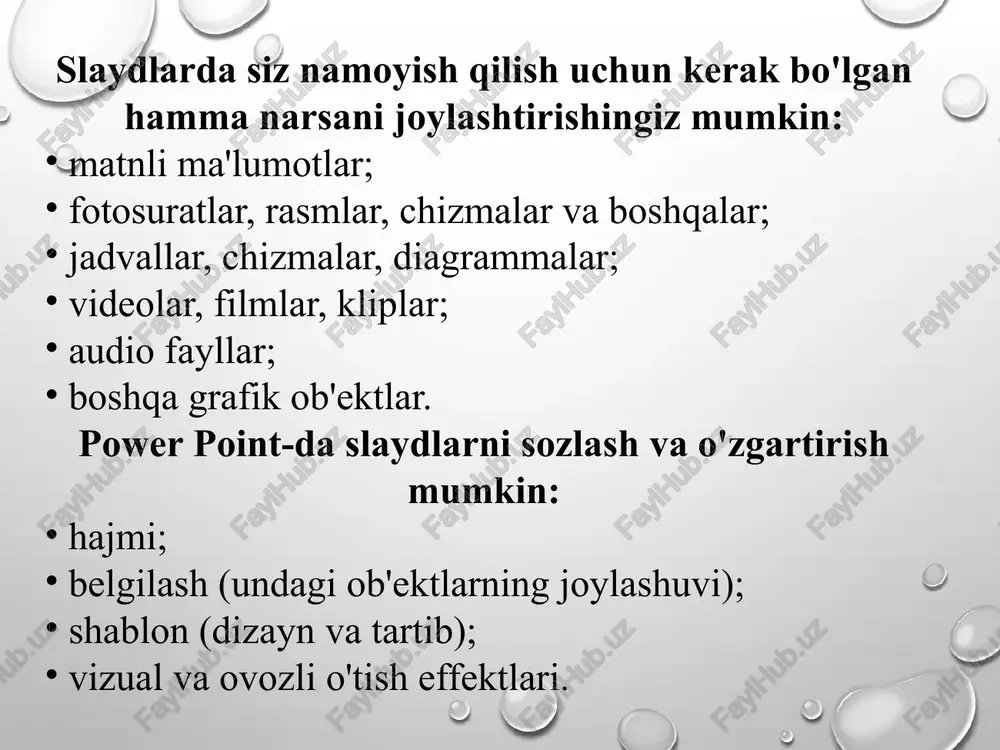 ntlarni tezda almashtirish bilan qulay funktsiya mavjud: rasmlar, piktogrammalar va boshqalar. afzalliklari:* shablonlarning katta to'plami* brendlash to'plamini yaratish* grafika va diagrammalarning katta kutubxonasi* elementlarni qulay almashtirish kamchiliklari:* ingliz tilidagi shablonlar* interfeysni to'liq bo'lmagan ruslashtirish* rasmlarni import qilish chegarasi* qo'shimcha imkoniyatlarga pullik kirish 4. piktochart acm.tuit.uz/forum ingliz tilida bo'lsa ham, juda yoqimli interfeysga ega manba. :) buni tushunish unchalik qiyin emas-infografikani yaratish uchun barcha dasturlar bir-biriga o'xshashdir. boshqa xizmatlardan farqli o'laroq, ushbu ilovadagi shablonlar ma'lum bir tuzilishga ega — ular tarkibida ancha katta. infografikada erkin tahrirlanishi va hajmini o'zgartirishi mumkin bo'lgan tematik bo'limlar mavjud. alohida bloklar yoki butun hujjat bilan eksport qilish mumkin. afzalliklari:* ish maydoni ichida qulay sozlamalar* elementlarni toifalar bo'yicha qidirish* tayyor rang sxemalari* jadvallar va diagrammalar yaratish kamchiliklari:* ingliz tilidagi interfeys* qo'shimcha imkoniyatlarga pullik kirish acm.tuit.uz/forum acm.tuit.uz/forum acm.tuit.uz/forum e’tiboringiz uchun raxmat! https://www.youtube.com/watch?v=3goa76wwla4&t=263s image3.png image4.png image5.png image6.png image7.png image8.jpeg image9.jpeg image10.gif image11.jpeg image12.png image13.png image14.png image15.png image16.jpeg image17.jpeg image18.png …