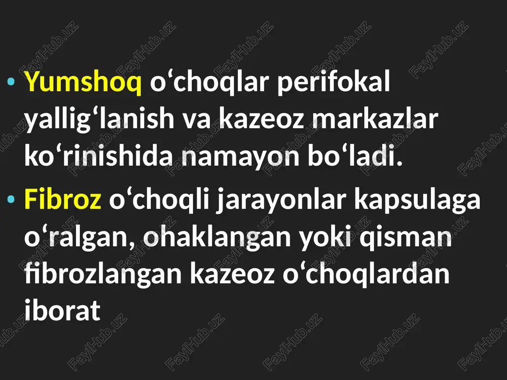 o’pkaning o’choqli va yallig’langan tuberkulyozi. o’pka tuberkulomasi. - Page 5