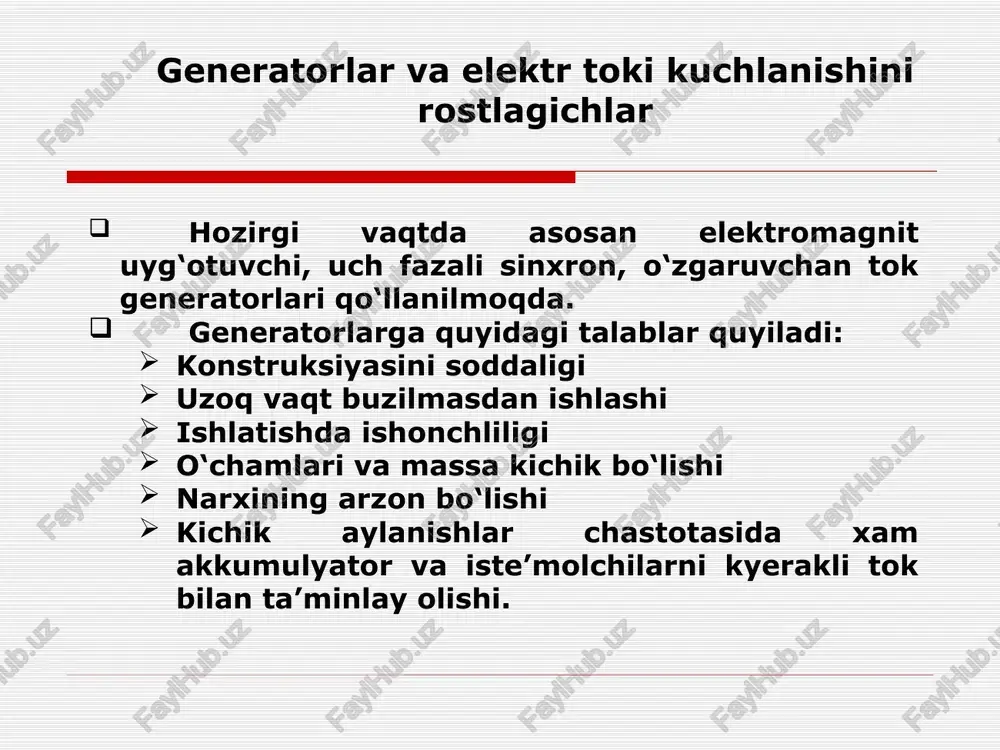 generatorlar va elektr to'kikuchlanish rostlagichlari - Page 5