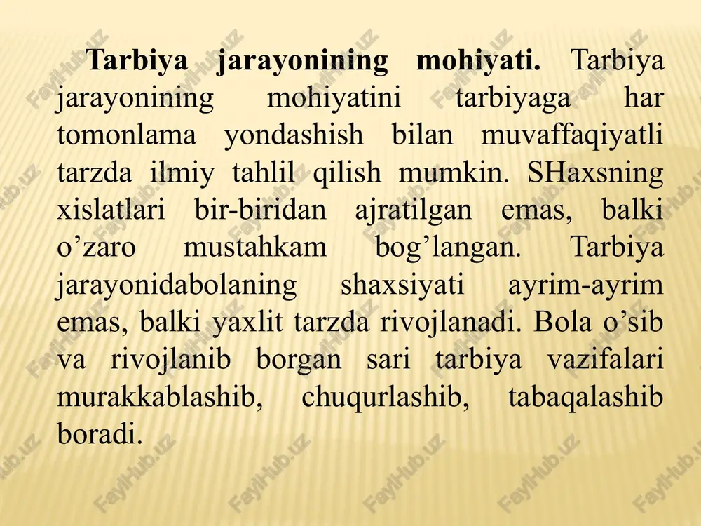 pedagogik jarayon ta'biyaning mazmuni, shakllari va metodlari - Page 5