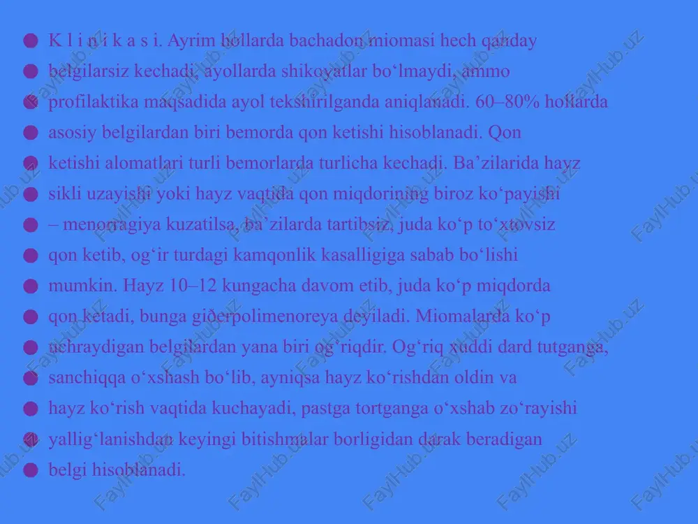 ayollar jinsiy a’zolarida o’sma oldi va o’sma kasalliklari - Page 5