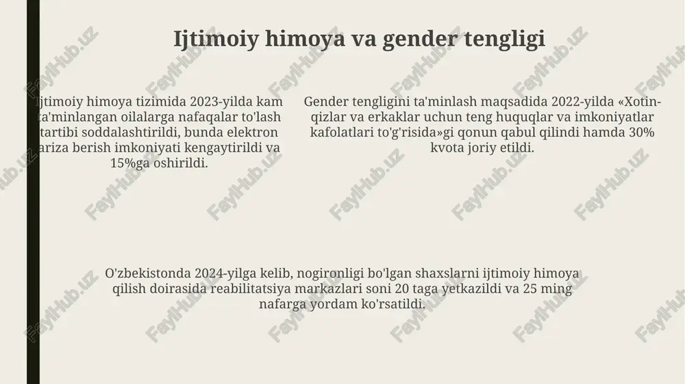 o‘zbekiston ijtimoiy sohada amalga oshirilayotgan o‘zgarishlar mazmuni va mohiyati - Page 5