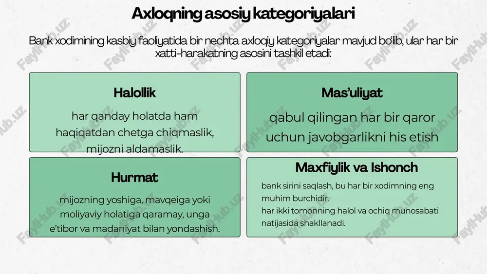 bank axloqining mazmuni va ahamiyati - Page 5