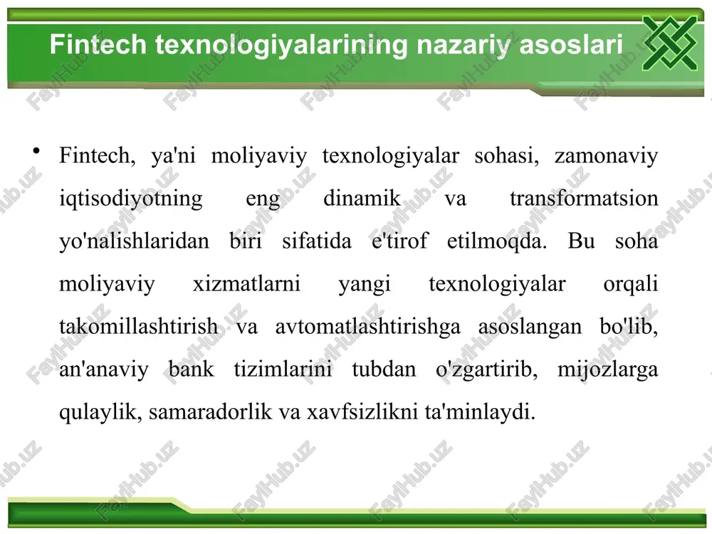 o‘zbekiston moliya tizimida fintech innovatsiyalarini joriy etish muammolari - Page 5