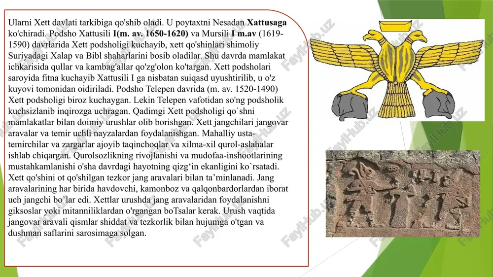 ktisodiy - ijtimoiy va siesiy xayotdagi muxim o`zgarishlar x - xii asrlarni o`z ichiga olgan davrda ossuriya tarixida yangi oosuriya davri boshlandi. ossurlar tashqi siyosatning aktivlashuviga bosh sabablardan biri ossuriya iqtisodiy va siyosiy xayotida muxim o`rin tutadigan metal yog`och va boshg`a buyumlarga bo`lgan extiyoj tufayli edi, deb hisoblash mumkin. ossurlarni tashqi siyosatning aktivlashuviga bosh sabablardan biri ossuriya iqtisodiy va siyosiy hayotida muxim o`rin tutadigan soxa yog`och va boshqa buyumlarga bo`lgan extiyoj tufayli edi, deb hisoblash mumkin. ossurlarni tashqi yurishining yana bir muxim tomonlaridan biri muxim savdo yullari egallashdan iboart va maqsad bor edi. ammo ossuriyalarning old osiyodagi barcha boyliklari egallashi uchun yolg`iz o`zi emas balki uking raqiblari mavjud edi. jumladan. misr, urartu, vavilon va boshqa davlatlar ham o`z siyosiy hayotlarida raqiblar ustidan g`olib chiqish o`z maqsadlariga erishish uchun o`z imkoniyatlarini ishga soldilar. dono akira haqidagi ertak yozish ix asrni boshlarida ossurlar shimoliy mesopatamiyada muxim o`rnashib oldilar. ayniqsa ossurlar tashqi faoliyatni …