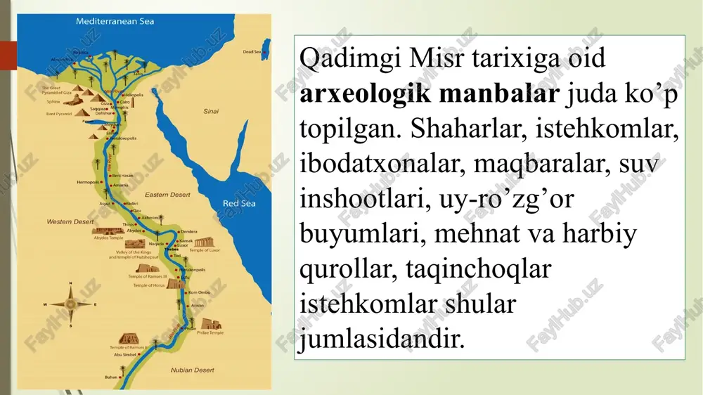 . qadimgi podsholik davrida misr askarlari qadimgi podsholik davrida misr ruxoniylari. o’rta podsholik taxminan er. avv. 2050-1750-yillarda mavjud bo’lgan. dastlab misrda hokimiyat uchun misr markazida joylashgan geraklepol va janubida joylashgan fiva kurash olib borgan. uzoq kurashlardan so’ng fiva g’alaba qozonadi va butun misrni birlashtiradi. o’rta podsholik davri xaritasi o’rta podsholik, xi sulola firavni mentuxotep ii (er. avv. 2056-2046) xaykali. taxminan 2050-yillarda xi sulola (er. avv. 2134-1991) vakili mentuxotep ii (er. avv. 2056-2046) mamlakatni fiva shahri gegemonligi ostida qayta birlashgan. fiva shahri misrning poytaxtiga aylangan. taxminan er. avv. 1972-yillarda amenemxet i (er. avv. 1991-1962) davrida fayum voxasidagi ittaui shahri qurilib, mamlakat poytaxtiga aylantirilgan. xii sulola (er. avv. 1991-1802) davriga kelib misr gullab-yashnagan. finikiya, falastin, nubiya, kichik osiyo bilan savdo aloqalari rivojlangan. irrigasiya tizimi takomillashgan. xii sulola vakillari amenemxet i (er. avv. 1991-1962), senusert i (er. avv. 1956-1911/1910), amenemxet ii (er. avv. 1914-1879/1876), senusert ii (er. avv. 1882-1872), senusert iii (er.a vv. …