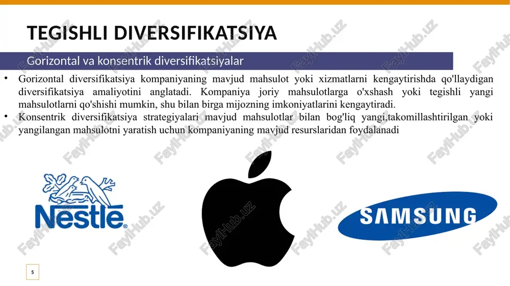 diversiyalangan kompaniyalar strategiyasi - Page 5