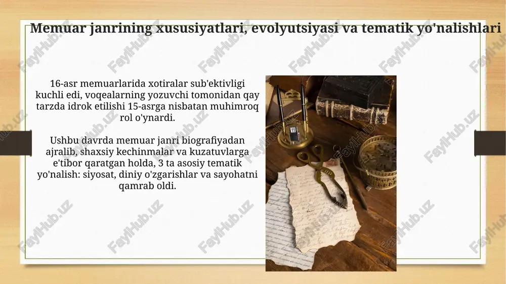 xvi asr adabiyotidagi memuar janrlari - Page 5