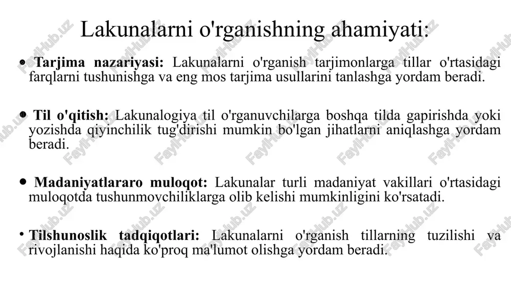 yalarni to‘g‘ri qo‘llay olishi zarur va tarjima qilayotgan tili leksikasi va ona tili leksikasini mukammal bilishi zarur. ma’lumki, tarjima jarayonida bitta tushunchaga aynan bitta tushunchaning to‘g‘ri kelishi juda kam uchraydi. tarjimada bir so‘zga bitta so‘z, so‘z birikmasi yoki gap to‘g‘ri kelishi mumkin. demak, leksik birlik ham so‘z, ham so‘z birikmasi, ham gap bo‘lishi mumkinligi so‘zlarning tarjimada transformatsiyaga uchrashiga sabab bo‘ladi. tarjimadagi leksikbirliklarda so‘zlar bir-biriga qisman yoki to‘la mos kelishi yoki umuman mos kelmasligi mumkin. shunga ko‘ra leksik birliklar quyidagi turlarga bo‘linadi: 1.to‘liq mos keladigan leksika; 2.qisman mos keladigan leksika; 3. umuman mos kelmaydigan yoki o‘xshashi yo‘q leksika. to‘liq mos keladigan leksikaga asliyatdagi so‘zda tarjima tilida bitta so‘z to‘g‘ri kelsa, to‘liq mos keladigan leksikaga kiradi va ularga geografik joy nomlari, atoqli otlar, ilmiy-texnik atamalar, sanoq va tartib sonlar va kun hafta, oy nomlari, korxona, tashkilot, idora, muassasa, mehmonxona, kema nomlari kiradi. tarjima jarayonida bunday so‘zlar hech qanday qiyinchiliklar tug‘dirmaydi, ular ko‘pincha …