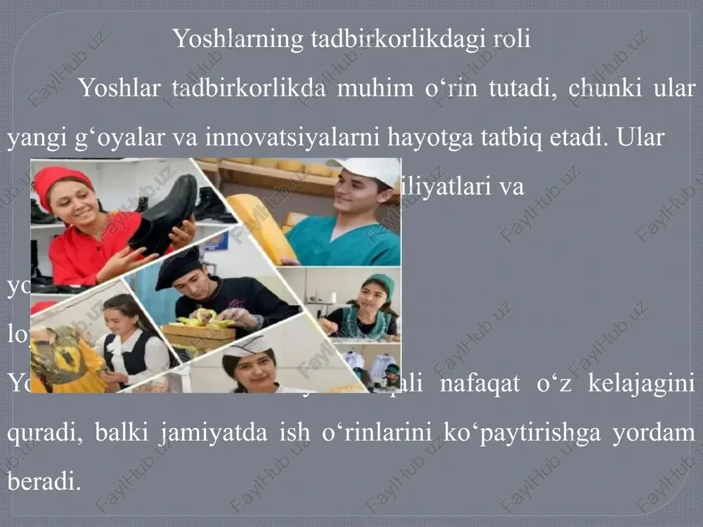 yoshlarning tadbirkorlik faoliyati - Page 5