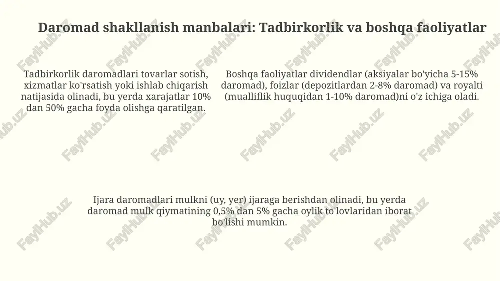 uy xo'jaliklari daromadlarining mazmuni va tarkibi - Page 5