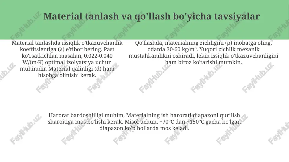 issiqlikdan himoya materiallariga qo'yiladigan talablar - Page 5