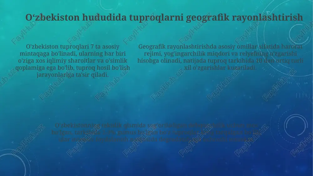 oʻzbekiston tuproqlariga geografik rayonlashtirish prinsiplari - Page 5