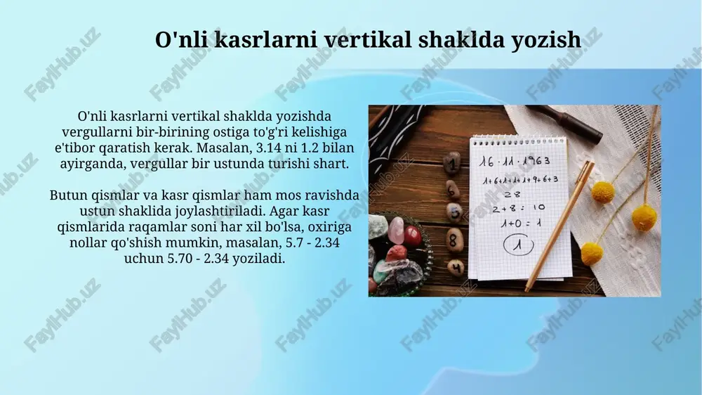 o'nli kasrlar ustida arifmetik amallar (ayirish) - Page 5