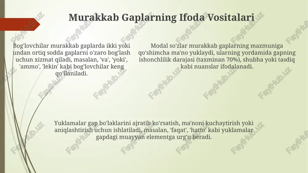oddiy va murakkab gaplarning stilistik xususiyatlari - Page 5