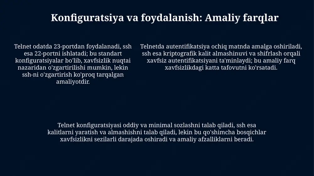telnet va ssh protokollari - Page 5