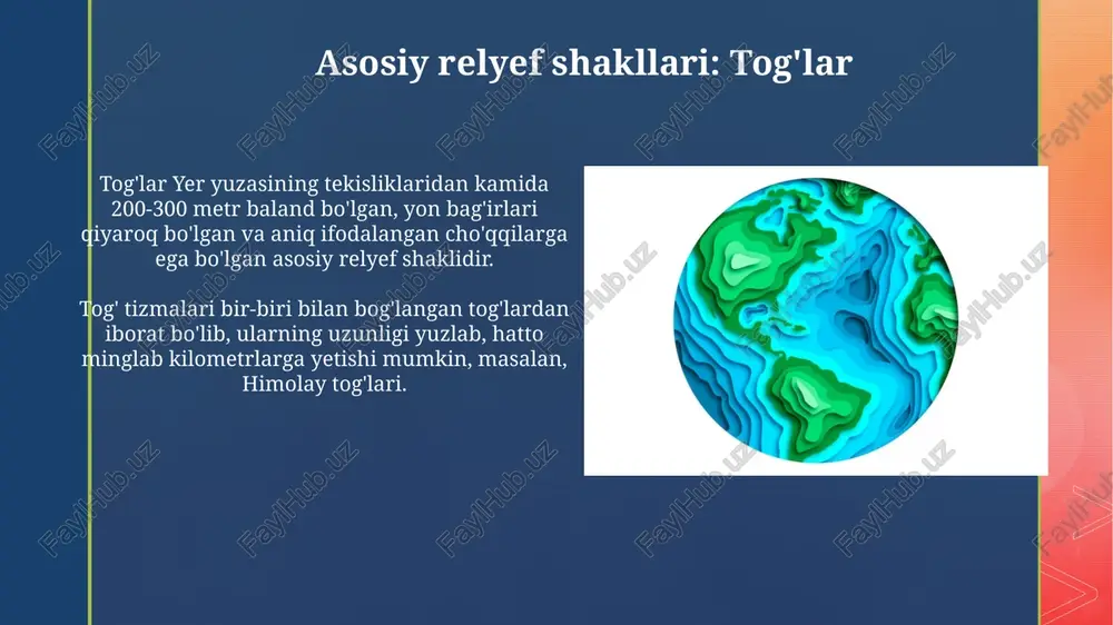 yer relyefi: asosiy shakllari va turlari - Page 5
