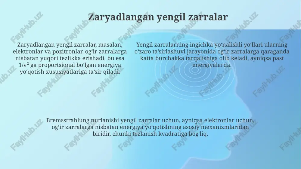 zaryadlangan ogʻir va yengil zarralarning modda bilan oʻzaro taʼsiri - Page 5