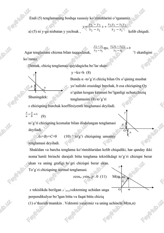 tekislikda analitik geometriya va uning sodda masalalari - Page 5
