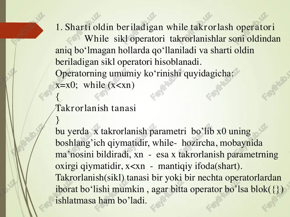 takrorlanuvchi jarayonlarga foydalanib c++ tilida dasturlar tuzish - Page 5