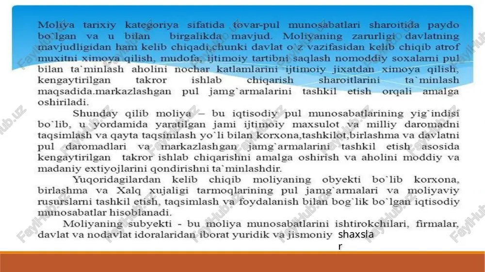 moliya tizimi va moliyaviy sityosat - Page 5