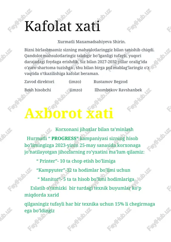 javob xati talab qilmaydigan xatlar - Page 5