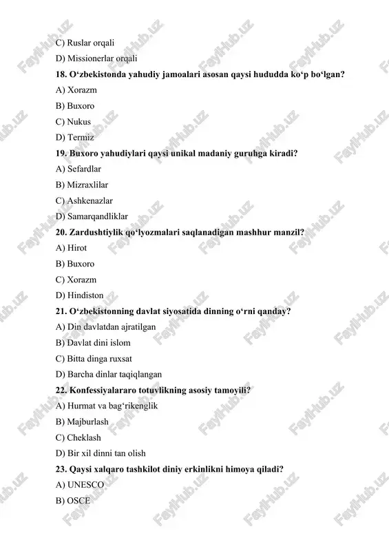 o‘zbekiston konfessiyalararo diniy bag‘rikenglikning tarixiy tajribasi - Page 5
