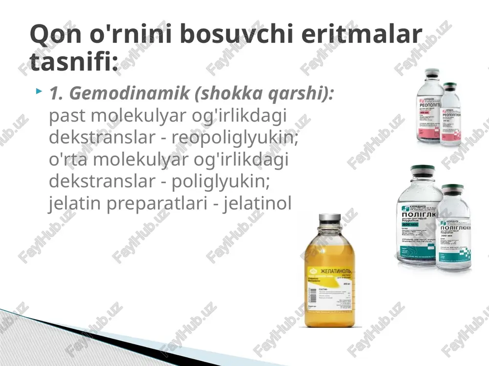 qono'rnini bosuvchi suyuqliklar va ularning tasnifi gemotransfuziya - Page 5