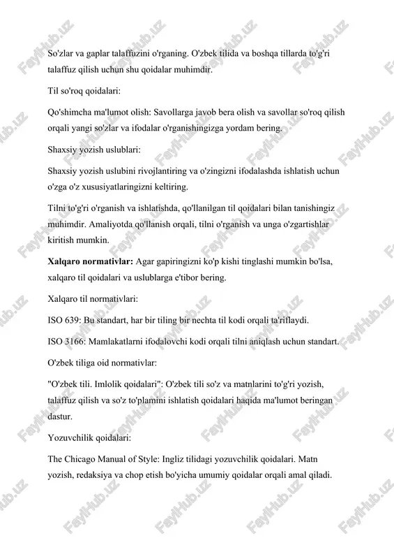 ma'lumotlar beradigan xalqaro hujjat. dinamiklik va qiziqtirici ravishda gapirish: tinglashuvni oshirish va tinglashganlarni qiziqtirish uchun dinamik va qiziqtirici gaplashish usullarini ishlating. dinamik va qiziqtirici ravishda gapirish, so'rovlarni mavjud ma'lumotlar bilan bog'lab o'zingizni va qo'llanuvchilarni qiziqtirishda yaxshi usuldir. quyidagi yo'llar orqali dinamik va qiziqtirici ravishda gapirishingiz mumkin: boshlang'ich savol: so'rov boshlang'ich, qiziqtirici va o'zini tushunishga imkon beruvchi bo'lishi kerak. bunday savollar ko'ngil boshlanishiga olib keladi. yoritqich bir fikr yaratish: gapni boshlaganda, muhimi fikrlar va taqdim etmoqchi bo'lgan ma'lumotlarni qisqacha yoritmoq yoki ilustratsiyalash juda muhimdir. tajribalardan foydalanish: shaxsiy yoki tarixiy tajribalaringizni, ilg'or o'tgan hodisalarni yordamida foydalaning. bu, gapni insoniy yoki shaxsiy qilib qo'llashda eng kuchli vosita bo'lishi mumkin. mazmunli misollar va analogiyalar: ma'nolarini tushuntirish uchun qo'llanilishi oson bo'lgan, turli sohalar orqali tanilgan misollar va analogiyalardan foydalaning. ilg'or voqealar: gapni mustahkamlash uchun qiziqarli yoki ilg'or voqealar aytish mumkin. bu, tinglashuvchilarni qiziqtirishi va gapni yanada majburiy qilishi mumkin. goyalar yaratish: o'z fikrlaringizni, o'ylaringizni va …