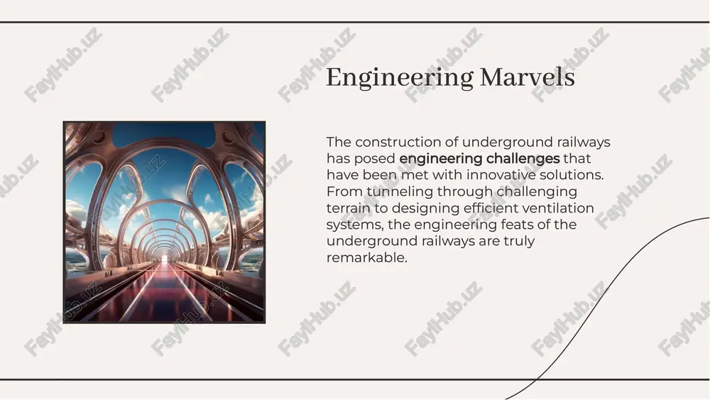 emerging technologies. continued investment and innovation will shape the next chapter in their evolution. the future of the underground railways in great britain holds promise for further expansion, modernization, and integration with emerging technologies. continued investment and innovation will shape the next chapter in their evolution. we have embarked on a fascinating journey through the underground railways of great britain, uncovering their historical, cultural, and technological significance. join us in celebrating this remarkable subterranean network. we have embarked on a fascinating journey through the underground railways of great britain, uncovering their historical, cultural, and technological significance. join us in celebrating this remarkable subterranean network. exploring the subterranean networkexploring the subterranean network as we conclude our exploration, we recognize the enduring legacy of the underground railways in shaping the urban landscape and enriching the lives of millions. their impact on transportation, culture, and sustainability remains a testament to their significance. as …