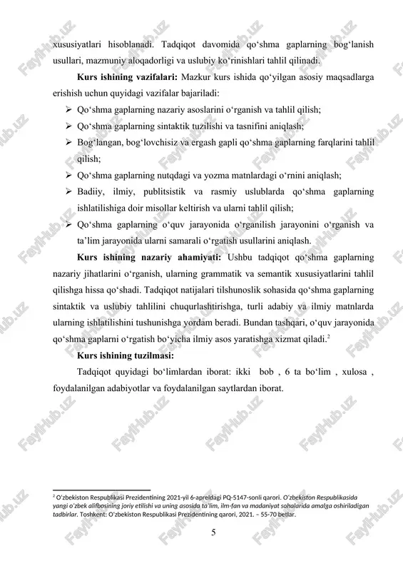 radi va ma’no jihatidan bog‘lanadi. · grammatik vositalar orqali bog‘lanish – qo‘shma gaplar bir-biriga bog‘lovchilar yordamida, ba’zan esa intonatsiya orqali bog‘lanadi. masalan, bog‘lovchilar yordamida bog‘langan qo‘shma gaplarda "va", "lekin", "ammo" kabi so‘zlar ishlatiladi. · semantik bog‘lanish – qo‘shma gaplarning qism gaplari o‘rtasida ma’no jihatidan bog‘liqlik bo‘ladi. bu bog‘lanish bir gapning ikkinchisiga sabab bo‘lishi, shart bo‘lishi yoki ularda o‘zaro qarama-qarshilik bo‘lishi mumkin. · izchillik va to‘liq fikr ifodalash – qo‘shma gaplar fikrni yanada izchil va to‘liq ifodalashga imkon beradi. bir qism gapning ma’nosi ikkinchisiga tayangan holda rivojlanadi. qo‘shma gaplarning ahamiyati shundaki, ular faqat grammatik jihatdan murakkab tuzilmalar emas, balki tilda fikrlarni kengroq ifodalash, ularda sabab-oqibat, shartlik, qarama-qarshilik kabi munosabatlarni aniqlash imkoniyatini yaratadi. nutqda yoki yozma matnlarda qo‘shma gaplar ma’lum bir fikrni to‘liq va aniq yetkazishda keng qo‘llaniladi. shu sababli, qo‘shma gaplarning o‘rganilishi tilshunoslikda muhim o‘rin tutadi. qo‘shma gap tushunchasi va uning mohiyati tilshunoslikda gap sintaktik birlik sifatida turli ko‘rinishlarga ega bo‘lib, …