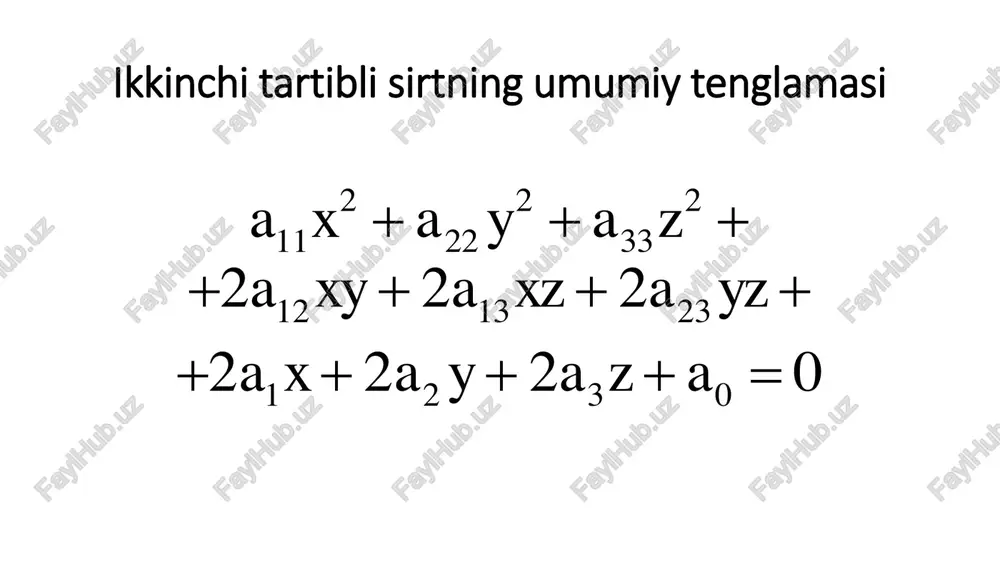 sfera, ellipsoid, bir va ikki pallali giperboloidlar - Page 5