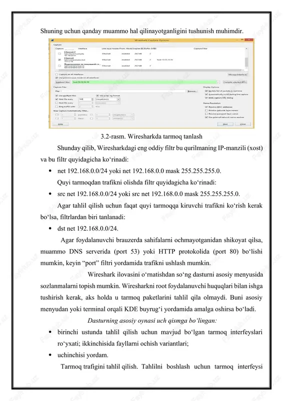adi? foydalanilgan adabiyotlar 1. http://www.wireshark.org/download.html. 2. https://networkguru.ru/wireshark-filtr-po-ip-portu-protokolu-mac . 3. https://spy-soft.net/wireshark-analiz-trafika-na-linux-windows . 4- amaliy mashg‘ulot mavzu: sodda autentifikasiyalash usullari ishdan maqsad: autentifikasiya jarayoni, uning turlari hamda sodda autentifikasiyalash usullarini qanday amalga oshirish bilim va ko‘nikmaga ega bo‘lish. nazariy qism autentifikatsiya - bu tizim, tarmoq yoki qurilmaga kirishni so‘ragan foydalanuvchilarni aniqlash jarayoni. kirish nazorati ko‘pincha foydalanuvchi nomi va parol kabi hisobga olish ma'lumotlariga ko‘ra foydalanuvchi identifikatorini aniqlaydi. biometrika va autentifikatsiya ilovalari kabi boshqa autentifikatsiya texnologiyalari ham foydalanuvchi identifikatorini autentifikatsiya qilish uchun ishlatiladi. mashina insonni quyidagi “narsalar” asosida autentifikasiyadan o‘tkazishi mumkin: · siz bilgan biror narsa (something you know); · sizda mavjud biror narsa (something you have); · sizning biror narsangiz (something you are). parolga asoslangan autentifikasiya quyidagi xususiyatlarga ega: · parolga asoslangan autentifikasiyalash qulay (sarf xarajati kam, almashtirish oson); · foydalanuvchi paroli odatda unga aloqador ma’lumot bo‘ladi (masalan, uning yaxshi ko‘rgan futbol komandasining nomi, telefon raqami va h.) (123456, 12345, qwerty) va …