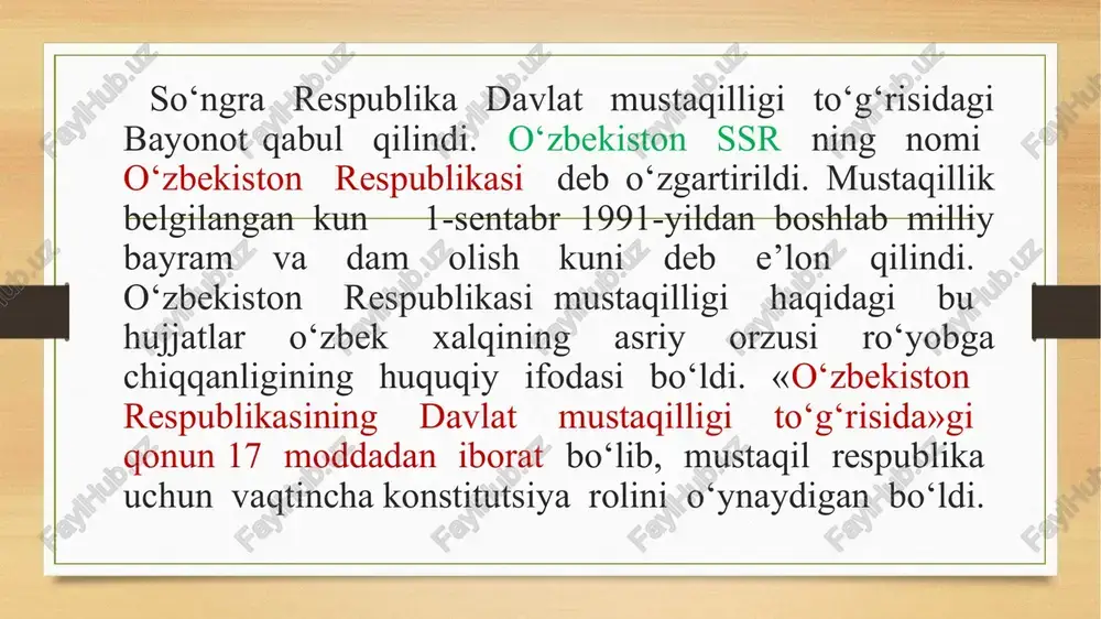il 4-yanvarda bo‘lib o‘tgan navbatdan tashqari 1x sessiyasida shunday degan edi: «menga qanday yuksak mas’uliyat yuklanganini his qilgan holda xalqning munosib turmush kechirishi uchun qanday yo‘llar tanlaganimiz haqida ba’zi fikrlar bilan o‘rtoqlashmoqchiman. farg‘ona vodiysida tinchlik o‘rnatilgach, sovet davlati milliy siyosati o‘zini oqlay olmaydigan darajada sayoz ekanligini anglagan o‘zbekiston rahbari o‘zbekistonda istiqomat qilayotgan turli millat vakillarining milliy manfaatlarini himoya qilish, xususan ona vatanlaridan majburan ko‘chirilgan xalqlarni 74 yil davomida ta’qib ostida ushlagan siyosatdan himoya qilish, ularga milliylik hissini berish, g‘ururni shakllantirish maqsadida respublikada milliy madaniy markazlar tuzish uchun xarakatlarni boshladi. bu markazlarning faoliyatini muvofiqlashtirib turish maqsadida o‘zbekiston ssr madaniyat ishlari vazirligi huzurida respublika millatlararo madaniyat markazi tashkil etildi va ularning soni 1989-yilda 12 ta edi. ushbu markazga milliy madaniy markazlar faoliyatiga rahbarlik qilishi, turli millatlarning urf-odat, diniy qadriyatlarini tiklash va rivojlantirishda ko‘mak bunday markazlar, xususan, polyak milliy madaniy markazi «svetlitsa polska», koreys milliy madaniy markazi «vozrojdenie» (tiklanish), ozarbayjon milliy madaniy markazi …