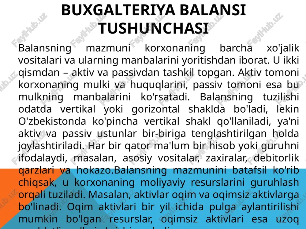ishi = sotuvlar / o'rtacha qisqa muddatli majburiyatlar. likvidlik koeffitsientlari likvidlik koeffitsientlari korxonaning qisqa muddatli majburiyatlarini qoplash qobiliyatini aniqlash uchun ishlatiladigan asosiy vositalardir. ushbu koeffitsientlar balans hisobotidagi aktivlar va passivlar ma’lumotlariga asoslanadi. eng keng tarqalganlari orasida joriy likvidlik koeffitsienti, tez likvidlik koeffitsienti va mutlaq likvidlik koeffitsienti mavjud.joriy likvidlik koeffitsienti aylanma aktivlarning qisqa muddatli majburiyatlarga nisbatini ko‘rsatadi. u quyidagi formula bo‘yicha hisoblanadi: joriy likvidlik koeffitsienti = aylanma aktivlar / qisqa muddatli majburiyatlar. bu koeffitsientning optimal qiymati 1,5 dan 2,5 gacha bo‘lib, agar u 1 dan past bo‘lsa, korxona qisqa muddatli majburiyatlarni qoplashda qiyinchiliklarga duch kelishi mumkin. aylanma mablag‘lar holati aylanma mablag‘lar korxonaning likvidligi va to‘lovga qobiliyatining asosiy tarkibiy qismidir. ular naqd pul, qisqa muddatli investitsiyalar, debitorlik qarzlari, tovar-moddiy zaxiralar va boshqa qisqa muddatli aktivlarni o‘z ichiga oladi. aylanma mablag‘lar holatini baholash orqali korxona o‘z faoliyatini qanday yuritayotganini aniqlay oladi.aylanma mablag‘larning tarkibi va sifatini o‘rganish muhimdir. masalan, tovar-moddiy zaxiralarining holati korxonaning savdo …