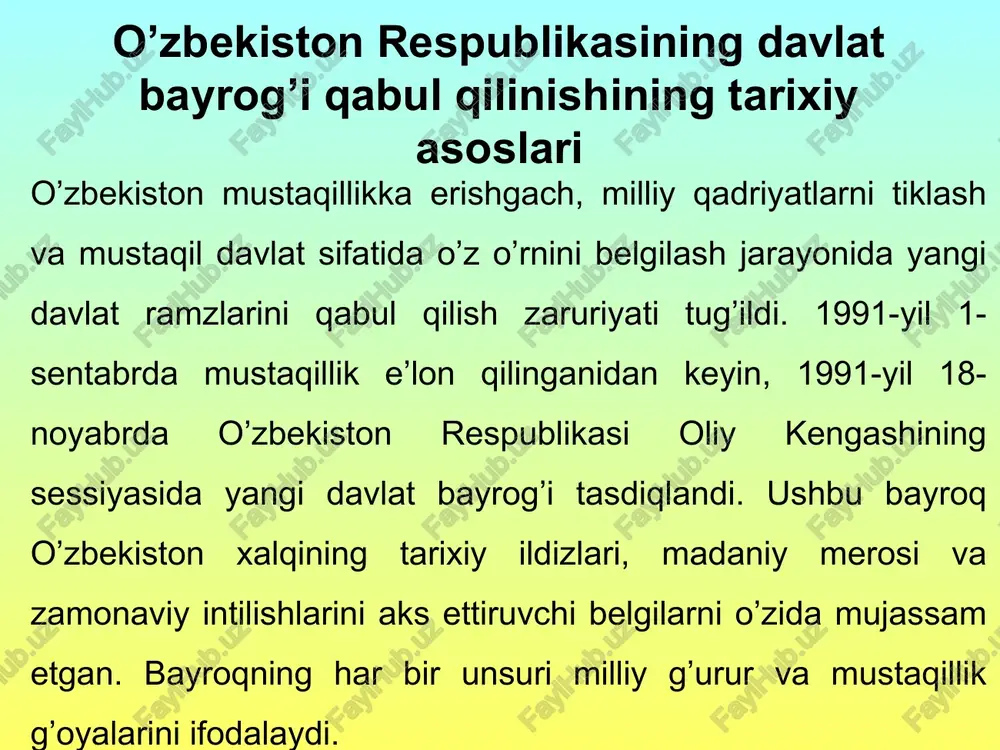 o’zbekiston respublikasining davlat bayrog’i - Page 5