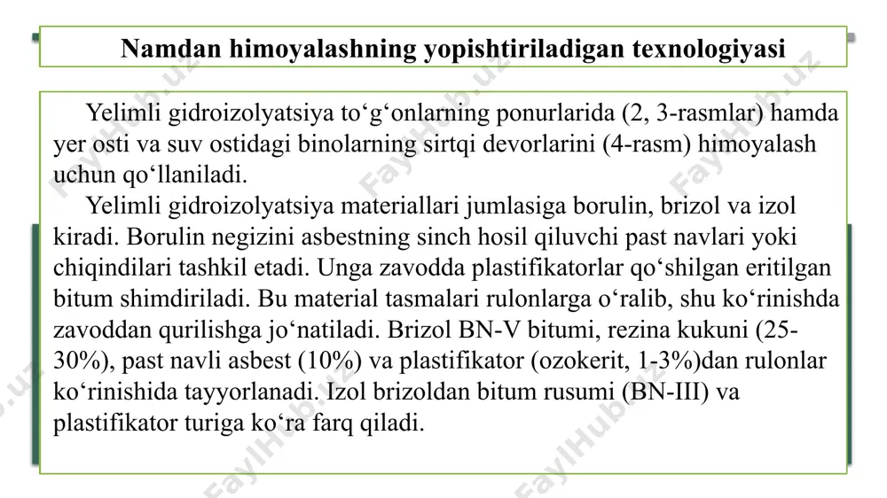 namdan himoyalashning yopishtiriladigan texnologiyasi kamchiliklari - Page 5