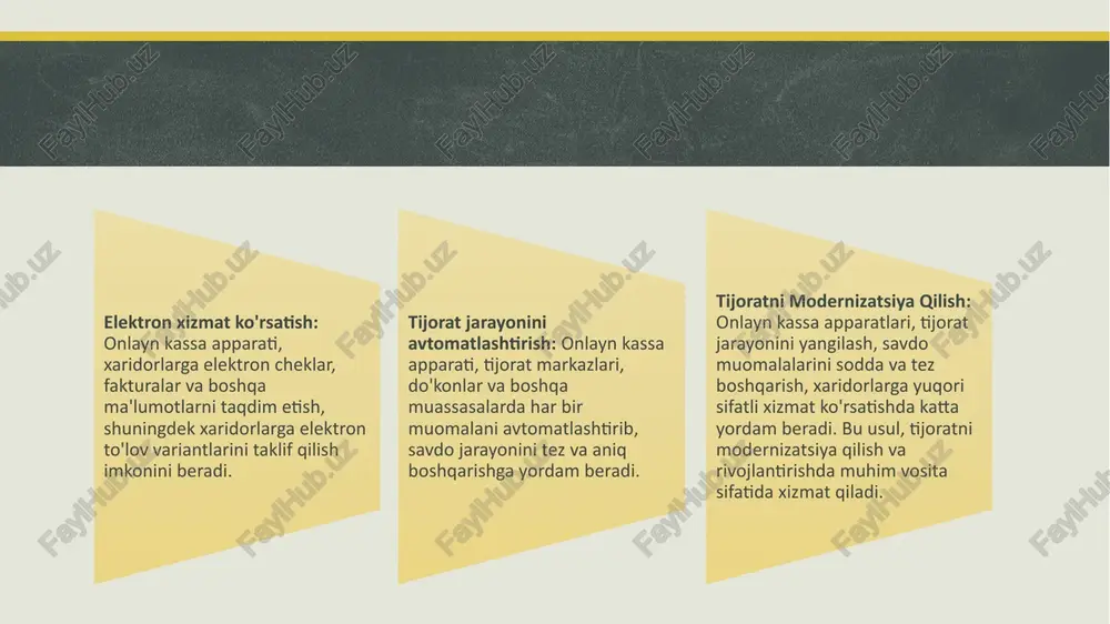 kaviy muammolar va haridorlarning texnologiyaga ishonishi o'zgaruvchanliklarga olib kelishi mumkin. huquqiy cheklashlar va xavfsizlik muhofazasi esa daimo muhim muammo bo'lib qoladi. onlayn kassa tizimlarini samarali va mustahkam qilish, tijoratni yanada rivojlantirishda katta roli bor. onlayn kassa apparatlari foydalanish samaradorligi qanday oshiriladi ish texnologiyalarni yangilash: onlayn kassa tizimlarini texnologiyalarni so'nggi yangiliklariga mos ravishda yangilash muhimdir. so'nggi texnologiyalardan foydalanib, tizimlarni yangi xususiyatlar bilan ta'minlash va foydalanuvchilarga qulayliklar yaratish samarali foydalanishni ta'minlaydi. integratsiya va avtomatlashtirish: onlayn kassa apparatlari savdo muomalalarini avtomatlashtirish va boshqarish uchun tijoratda boshqa avtomatlashtirilgan jarayonlar va hisob-kitob tizimlari bilan integratsiya qilinishi kerak. bu, muomalalar jarayonini boshqarishni aniqroq va tezroq qilishga yordam beradi. elektron to'lov tizimlarini osonlashtirish: elektron to'lov usullarini osonlashtirish va ularga qo'shimcha qulayliklar qo'shish samaradorligi oshirish uchun muhimdir. qulay to'lov tizimlari, xaridorlar uchun tez va sodda to'lov imkoniyatini yaratadi. xaridorlarga qulayliklar yaratish: onlayn kassa tizimlaridan foydalangan xaridorlar uchun qulayliklar yaratish, ularning savdo jarayonini tez va aniq boshqarishini osonlashtiradi. qulayliklar, …