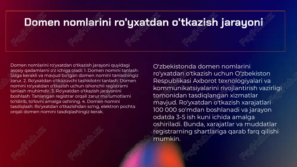 sh muhimdir. ochiq tarmoq hududlarida axborot almashish strategiyalari axborot almashish – bu ma'lumotlarni bir shaxs yoki tizimdan boshqasiga etkazish jarayonidir. ochiq tarmoqlarda axborot almashish, zamonamizda muhim ahamiyatga ega, chunki bu jarayon ko'plab sohalarda samaradorlikni oshiradi. axborot almashish strategiyalari, masalan, muhokama platformalari, onlayn forumlar, ijtimoiy tarmoqlar va bulutli xizmatlar orqali amalga oshiriladi. ushbu strategiyalar foydalanuvchilarga tezkor va samarali muloqot qilish imkonini beradi. ochiq tarmoqda muvaffaqiyatli axborot almashish misollari sifatida wikipedia, github va reddit keltirilishi mumkin. rasm: axborot almashish jarayoni. iqtisodiy o'sish ochiq tarmoq hududlari iqtisodiy o'sishni tezlashtiradi. innovatsion g'oyalar va yangi bizneslarni qo'llab-quvvatlash uchun imkoniyatlar yaratadi. ushbu hududlar foydalanuvchilarga tezkor kirish imkonini beradi, bu esa iqtisodiyotning rivojlanishiga hissa qo'shadi. raqobat kuchayishi biroq, ochiq tarmoq hududlarida raqobat kuchayishi mumkin. bu, kichik bizneslar uchun qiyinchiliklar tug'diradi, chunki raqobat narxlarni pasaytirishi va foyda marjasini kamaytirishi mumkin. yangi ish o'rinlari ochiq tarmoq hududlari yangi ish o'rinlari yaratish imkoniyatini taqdim etadi. ko'plab startaplar va innovatsion kompaniyalar …