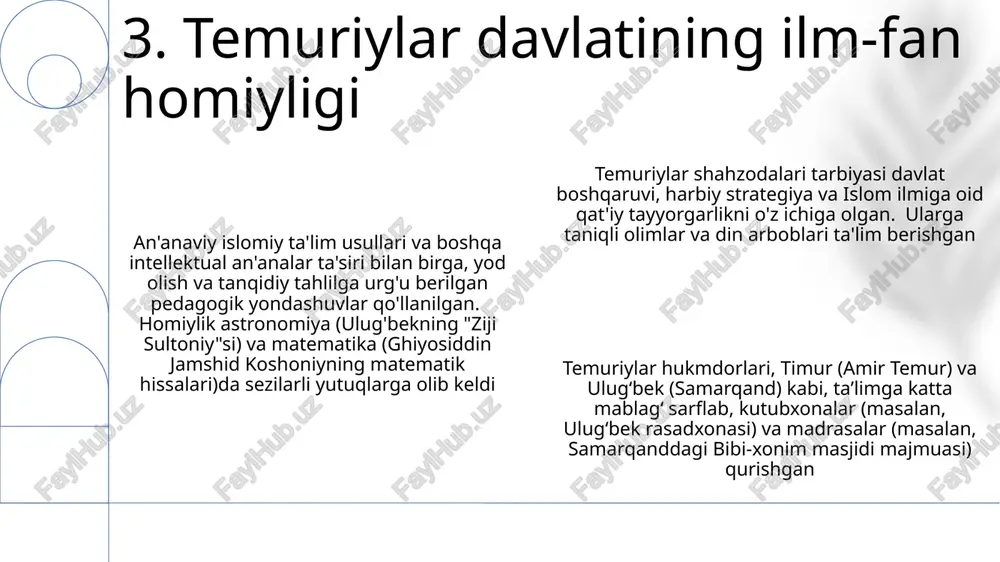 temuriylar davrida taʼlim -tarbiya va pedagogik gʻoyalar taraqqiyoti - Page 5