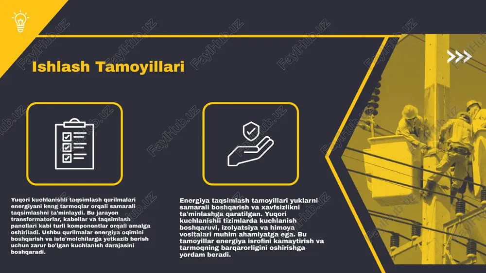 t ko'rsatish va o'z vaqtida ta'mirlash ishlarini amalga oshirish, shuningdek, zamonaviy xavfsizlik tizimlarini joriy etish muhimdir. misol uchun, monitoring tizimlari yordamida yuqori kuchlanishli qurilmalardagi muammolarni erta aniqlash va ularga tezkor choralar ko'rish mumkin. kelajakda xavfsizlik talablari taqsimlash tizimlarida kelajakda xavfsizlik talablari innovatsion yondashuvlar bilan yangilanmoqda. texnologik rivojlanishlar xavfsizlikni ta'minlashda muhim rol o'ynaydi, chunki yangi standartlar va protokollar yuqori kuchlanishli taqsimlash qurilmalari uchun zarur bo'ladi. masalan, iot (internet of things) texnologiyalari yordamida tizimlar real vaqt rejimida monitoring qilinishi va xavfsizlik tahdidlariga tezkor javob berish imkonini beradi. shuningdek, yangi standartlar, masalan, iec 61850, yuqori kuchlanishli taqsimlash tizimlarining xavfsizligini oshirishga qaratilgan. photo by joe holland on unsplash kirish: taqsimlash tizimlari taqsimlash tizimlari energiya taqsimoti va iste'molchilarni qulaylik bilan ta'minlashda muhim rol o'ynaydi. ular energiya resurslarini samarali va xavfsiz yetkazib berish uchun zarurdir. barcha zamonaviy texnologiyalar va innovatsiyalar taqsimlash tizimlarida qo'llanilmoqda, bu esa ularning samaradorligini oshirishga yordam beradi. kelajakda taqsimlash tizimlarida ko'plab innovatsiyalar kutilyapti, …