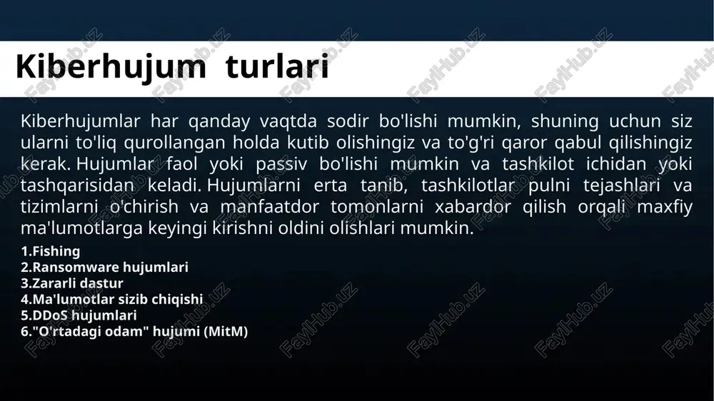 nes jarayonlarining to'xtab qolishiga, moliyaviy yo'qotishlarga, shuningdek, obro'ga xavf tug'dirishi mumkin. kiberhujumlarni oldindan aniqlang va qaytaring, ularning paydo bo'lish sabablarini o'rganing va yuzaga kelishi mumkin bo'lgan oqibatlarni minimallashtiring! ko'p darajali xavfsizlik tizimi infratuzilmadagi turli shubhali harakatlarni o'z vaqtida aniqlash imkonini beradi, foydalanuvchi hisob ma'lumotlarini o'g'irlikdan qo'shimcha himoya qiladi va xodimlarning kompyuterlarini zararli dasturlardan himoya qiladi. tizim zararlangan shaxsiy kompyuterni infratuzilmaning qolgan qismidan izolyatsiya qilish orqali muvaffaqiyatli hujum sodir bo'lgan taqdirda oqibatlarini minimallashtirishga imkon beradi. analitik vositalar viruslar tarqalishidan himoyalanish uchun tahdid manbasini aniqlash imkonini beradi. yechimning afzalliklari: maqsadli kiberhujum natijasida biznes jarayonlarini to'xtatish va moliyaviy yo'qotishlar xavfini kamaytiradi. obro'-e'tibor xavfini kamaytiradi. muvaffaqiyatli hujum paytida oqibatlarni kamaytiradi. mashinani o'rganish algoritmlarini qo'llab-quvvatlaydigan infratuzilma monitoringi tizimi. korporativ resurslardagi avtorizatsiya bilan bog'liq shubhali foydalanuvchi xatti-harakatlarini aniqlash. foydalanuvchi va administrator hisoblarining hisob ma'lumotlarini buzishga urinishlarni aniqlash. yechimning funksionalligi: pass-the-hesh, pass-the chipta va boshqalar kabi hujumlarni aniqlash. foydalanuvchi va administrator huquqlarining ruxsatsiz oshirilganligini aniqlash. ilovalarni ishga …