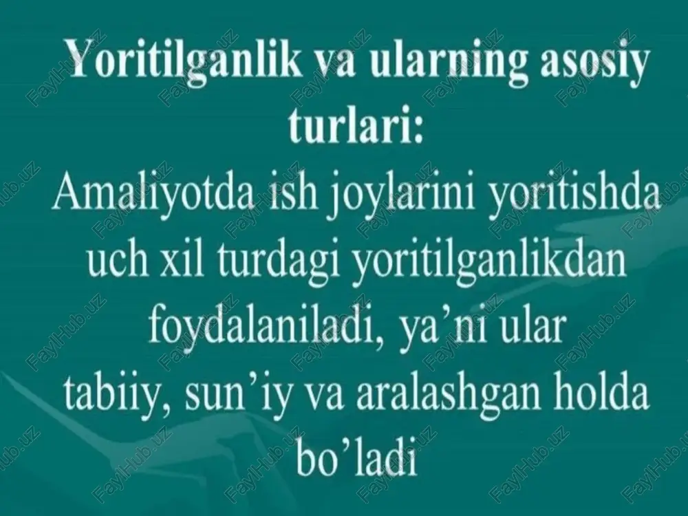 yoritilganlikka bo’lgan gigiyenik talablar. - Page 5