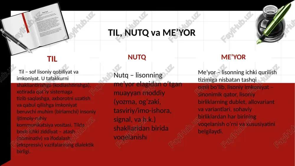 hozirgi o’zbek adabiy tilida lison, nutq va me’yor munosabati - Page 5