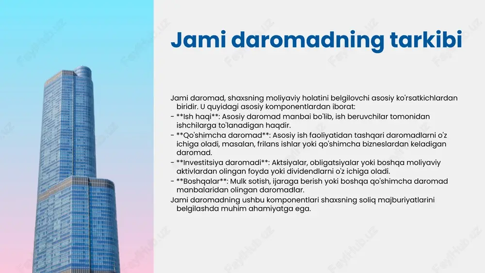 bizneslar uchun soliq to'lashda murakkabliklar bo'lishi mumkin. - **misol**: kichik bizneslar uchun maxsus imtiyozli stavkalar qo'llanilishi mumkin. kelajakda gi o'zgarishl ar designed by slides carnival q&a https://www.slidescarnival.com/ https://www.slidescarnival.com/ slide 1 slide 2 slide 3 slide 4 slide 5 slide 6 slide 7 slide 8 slide 9 slide 10 slide 11 slide 12 slide 13 slide 14 slide 15
