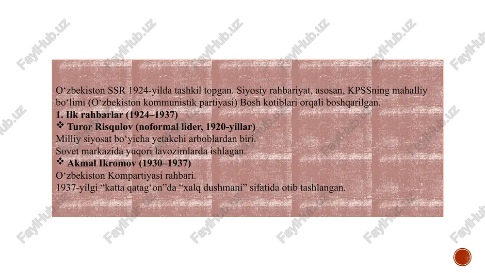 edi. 3) paxta koloniyasini saqlab qolish o‘zbekiston sssr iqtisodiyotida: paxta xom-ashyosi bilan, arzon ishchi kuchi bilan eng muhim rolni o‘ynagan. markaz o‘zbekiston paxtasiz iqtisodiy barqarorlikni yo‘qotardi. shuning uchun paxta tizimi ustidan nazoratni kuchaytirish siyosiy zarurat edi. 4) gdlyan–ivanov guruhi orqali mafkuraviy hujum tergovchilar siyosiy topshiriqlarni bajarib: ayblovlarni kengaytirgan, jinoyatlarni uydirgan, qiynoqlar orqali “iqrorlik” olgan, o‘zbeklarni ataylab “jinoyatchi xalq” sifatida ko‘rsatgan. bu milliy sha’nni toptash siyosati edi. 5) mustaqillikka yo‘l ochgan omillardan biri paxta ishi: markazning adolatsizligi, millatga nisbatan haqoratlari, iqtisodiy ekspluatatsiya o‘zbek xalqining noroziligini kuchaytirdi. natijada, 1989–1991 yillarga kelib: mustaqillik g‘oyasi keng tarqaldi, sovet tizimiga ishonch yo‘qoldi. xulosa paxta ishi — sovet markazining o‘zbek xalqini ayblab, butun respublikani siyosiy va milliy jihatdan bo‘ysundirishga qaratilgan so‘nggi qatag‘on siyosati edi. bu kampaniya: siyosiy buyurtma asosida tashkil etilgan, milliy sha’nni toptagan, minglab begunohlarni qurbon qilgan, o‘zbekistonning mahalliy rahbarlarini yo‘q qilgan, butun xalqni “korrupsioner” sifatida ko‘rsatgan. aslida esa “paxta ishi” — jinoyat emas, siyosiy …