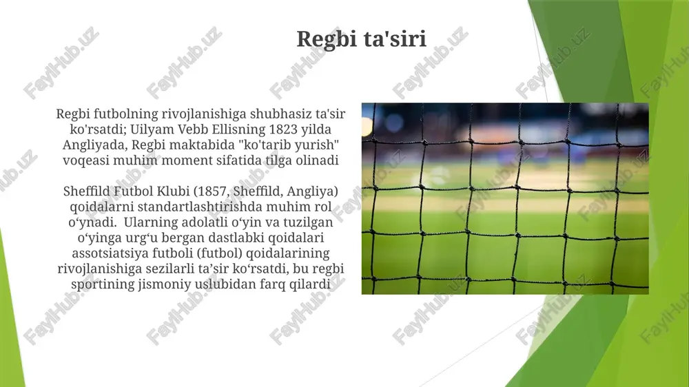 futbol oʻyin qoidalarini kelib chiqishi dastlabki qoidalar - Page 5