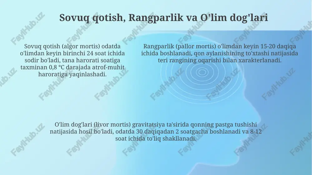 o'limdan keyingi erta o'zgarishlar - Page 5
