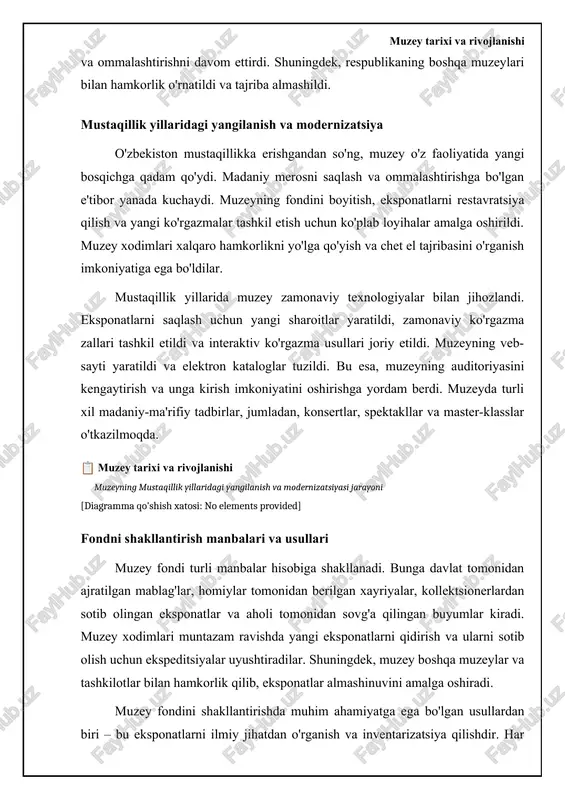 eksiya doimiy ravishda yangi topilmalar bilan to'ldirilib boriladi. kolleksiyani yanada boyitish maqsadida restavratsiya ishlari olib boriladi, asarlar konservatsiya qilinadi va ilmiy tadqiqotlar o'tkaziladi. bu tadqiqotlar natijasida miniutyuralarning mualliflari, yaratilish davri va uslubiy xususiyatlari aniqlanadi. muzey xodimlari tomonidan o'tkazilgan ilmiy izlanishlar natijasida ko'plab miniutyuralarning tarixiy ahamiyati qayta baholandi va ilmiy adabiyotlarda yangi ma'lumotlar paydo bo'ldi. kelajakda kolleksiyani yanada kengaytirish va uning ilmiy asoslarini mustahkamlash rejalashtirilgan. 📊 miniatyura san'ati kolleksiyasi: asosiy xususiyatlar ushbu jadval fan va art muzeyidagi miniatyura san'ati kolleksiyasining asosiy yo'nalishlari, texnikasi va materiallarini taqqoslaydi. miniatyura yo'nalishi texnika va materiallar xarakterli xususiyatlari mashhur namunalari fors miniatyurasi gouache, tempera, oltin varaq, qog'oz, fil suyagi badiiy detallar, ranglarning yorqinligi, naqshlarga boyligi, tasviriy hikoyalar "xusrav va shirin" asaridan sahnalar, "layli va majnun" tasvirlari usmonli miniatyurasi gouache, siyoh, qog'oz, teri tarixiy voqealarni hujjatlashtirish, portretlar, me'moriy tasvirlar, realizmga intilish "sulaymon qonuniyning portreti", "istanbul manzaralari" hind miniatyurasi (mog'ul maktabi) suv bo'yoqlari, tabiiy pigmentlar, qog'oz, fil suyagi …