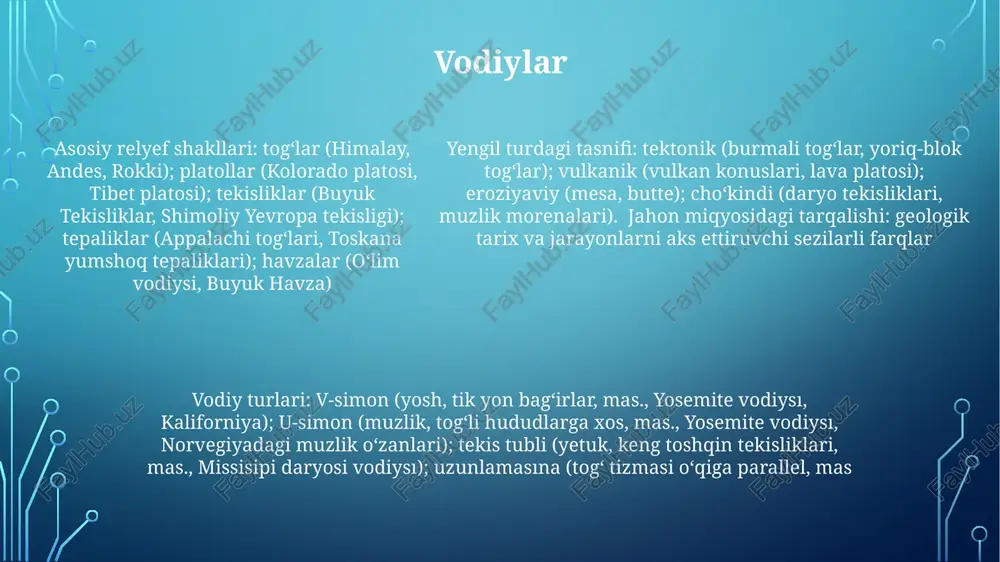 yer relefining asosiy shakli va turlari - Page 5